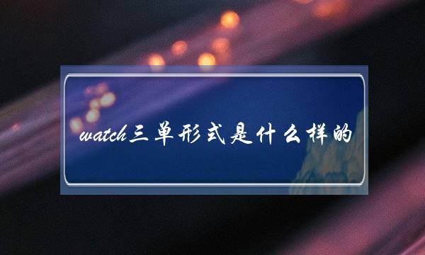 watch三单形式是什么样的(write三单形式是什么样的)