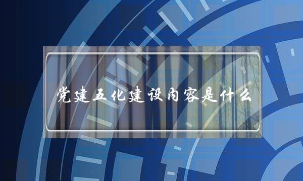 党建五化建设内容是什么(党支部“五化”建设标准)