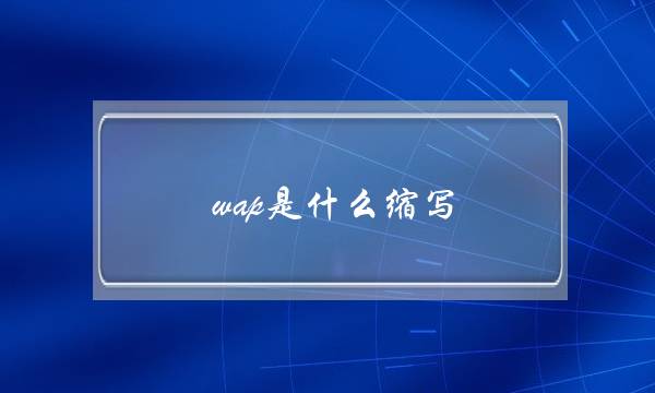 wap是什么缩写(美国口语WAP是什么意思)