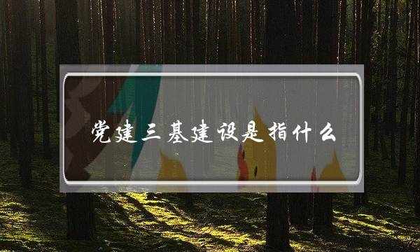 党建三基建设是指什么(党建三基本和三基是什么)