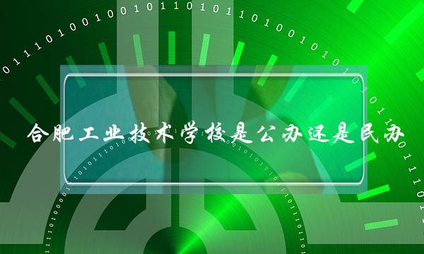 合肥工业技术学校是公办还是民办(合肥职业技术学校排名)