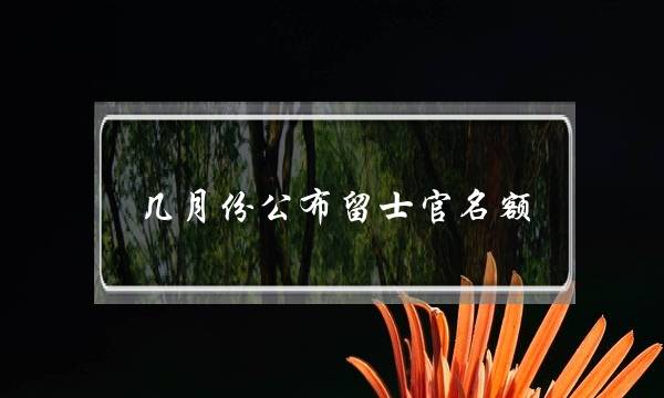 几月份公布留士官名额(留队转士官几月份开始)