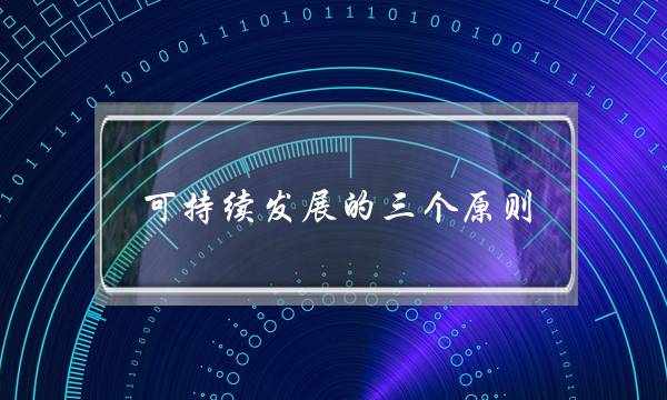 可持续发展的三个原则(可持续发展的三大要素)