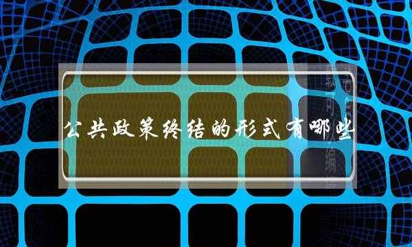 公共政策终结的形式有哪些(有哪些已经终结的政策)