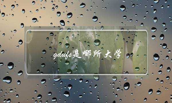 gdufs是哪所大学(gdufs官网)