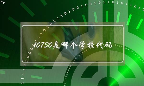 10730是哪个学校代码(10284是哪个学校代码)