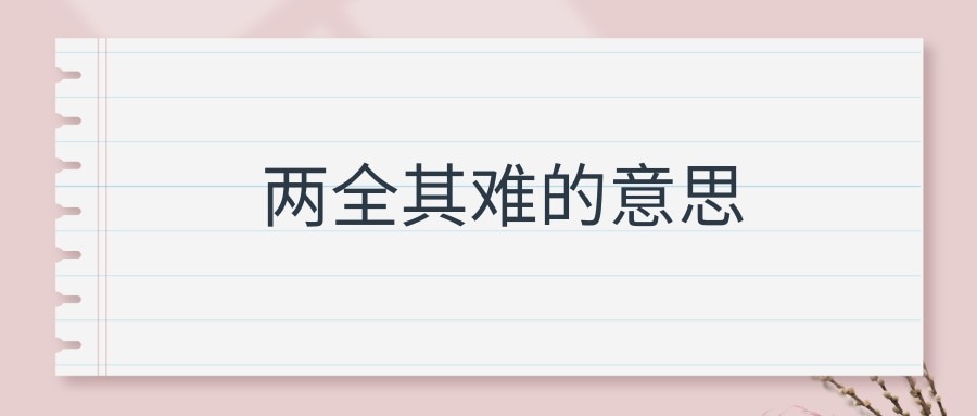 两全其难的意思(什么难两全)